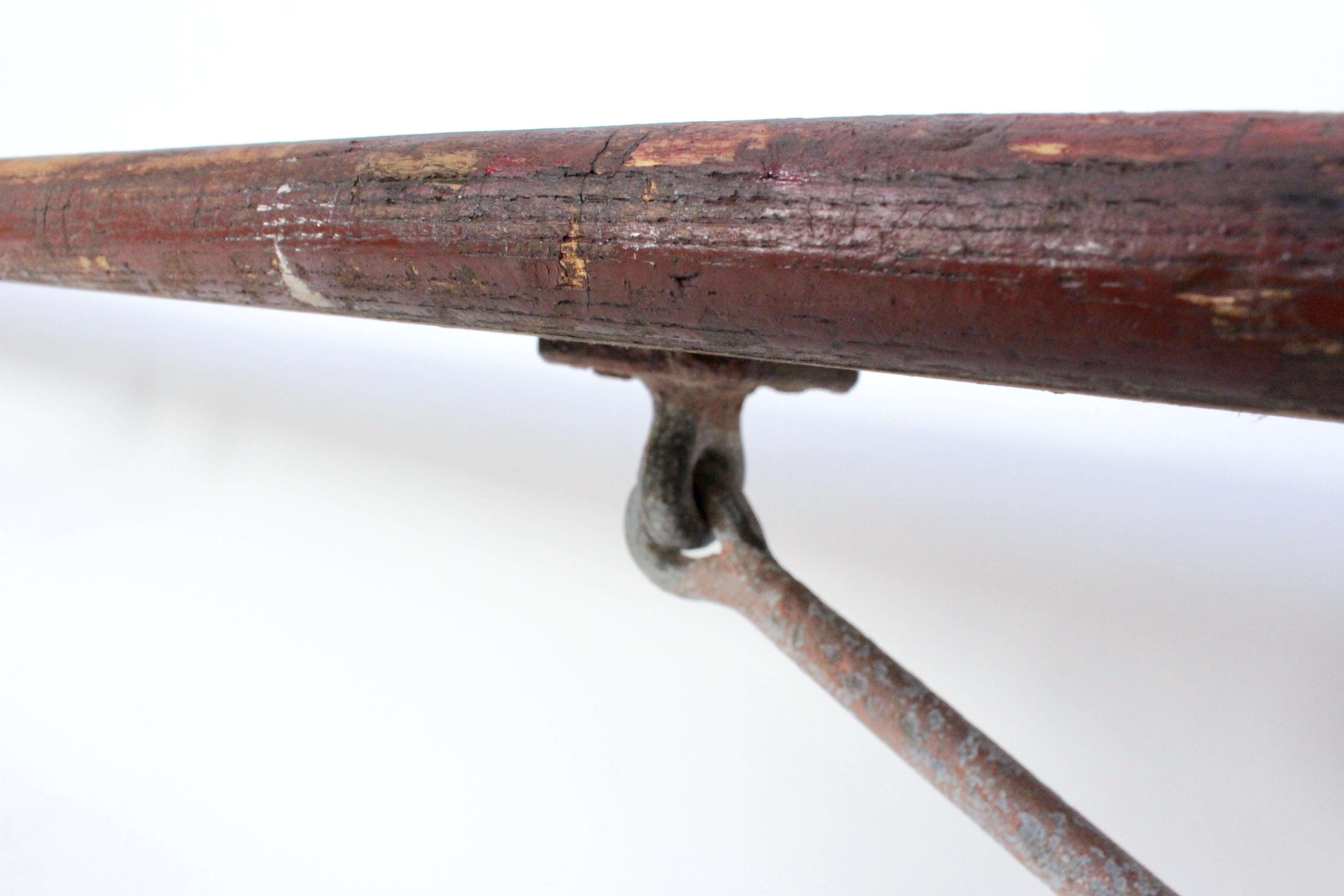 Early 20th Century Staten Island Ferry Auxiliary Hickory and Bronze Bench For Sale 3