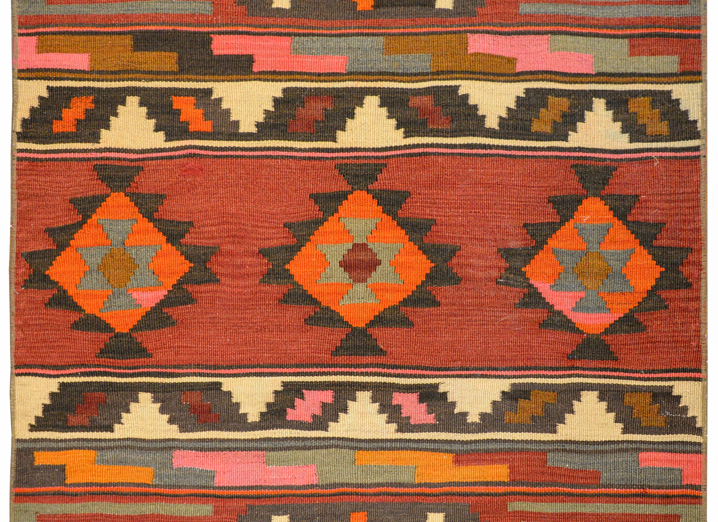 Mid-20th Century Early 20th Century Azari Kilim Runner For Sale