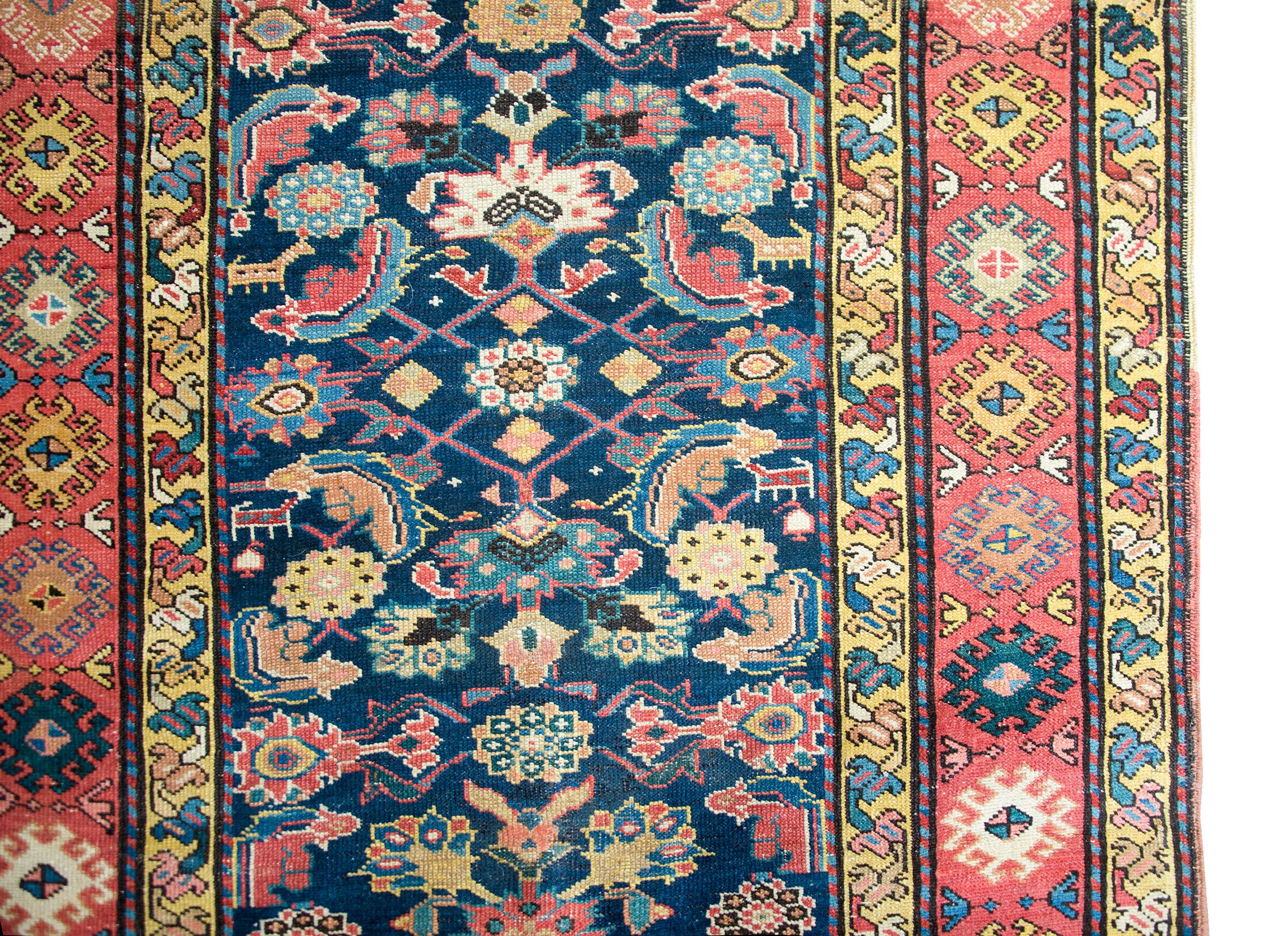 Hand-Knotted Early 20th Century Azari Runner For Sale