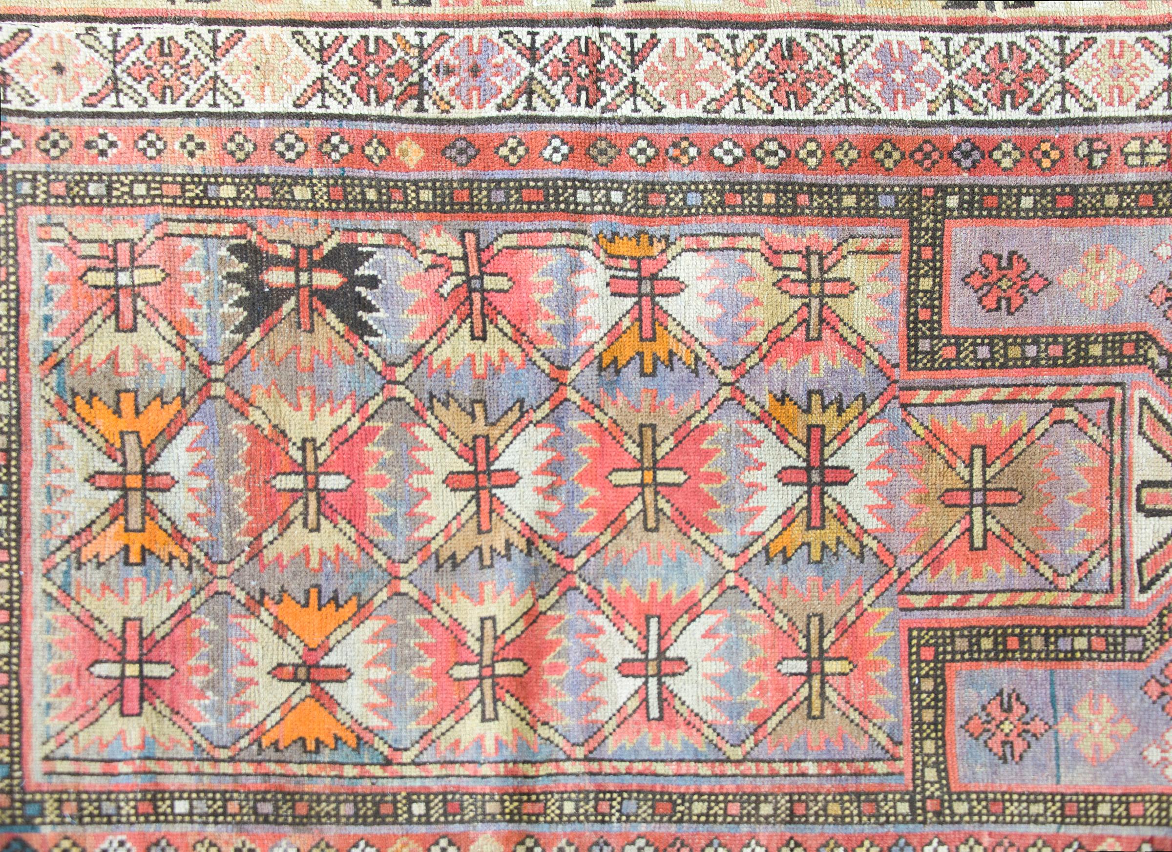 Aserbaidschanischer Kuba-Teppich aus dem frühen 20. (Wolle) im Angebot