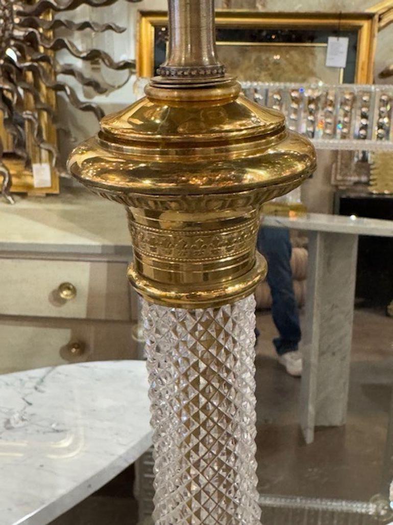 Lámparas de cristal y bronce de estilo Baccarat de principios del siglo XX en Bueno estado para la venta en Dallas, TX