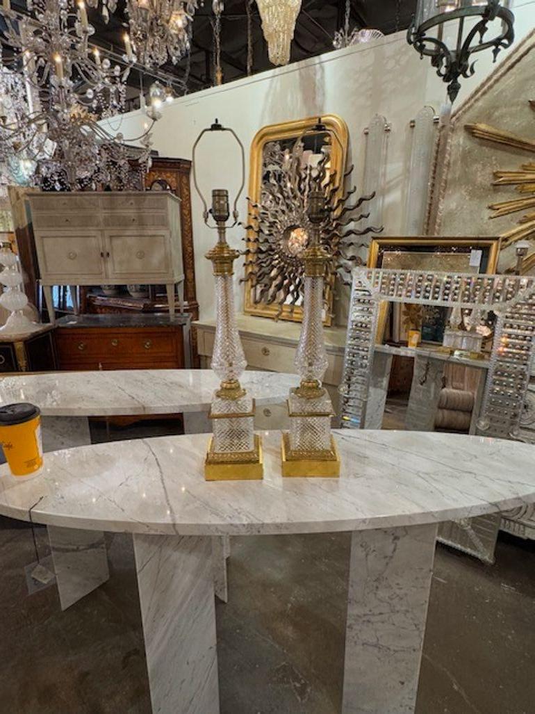 Lámparas de cristal y bronce de estilo Baccarat de principios del siglo XX en venta 2