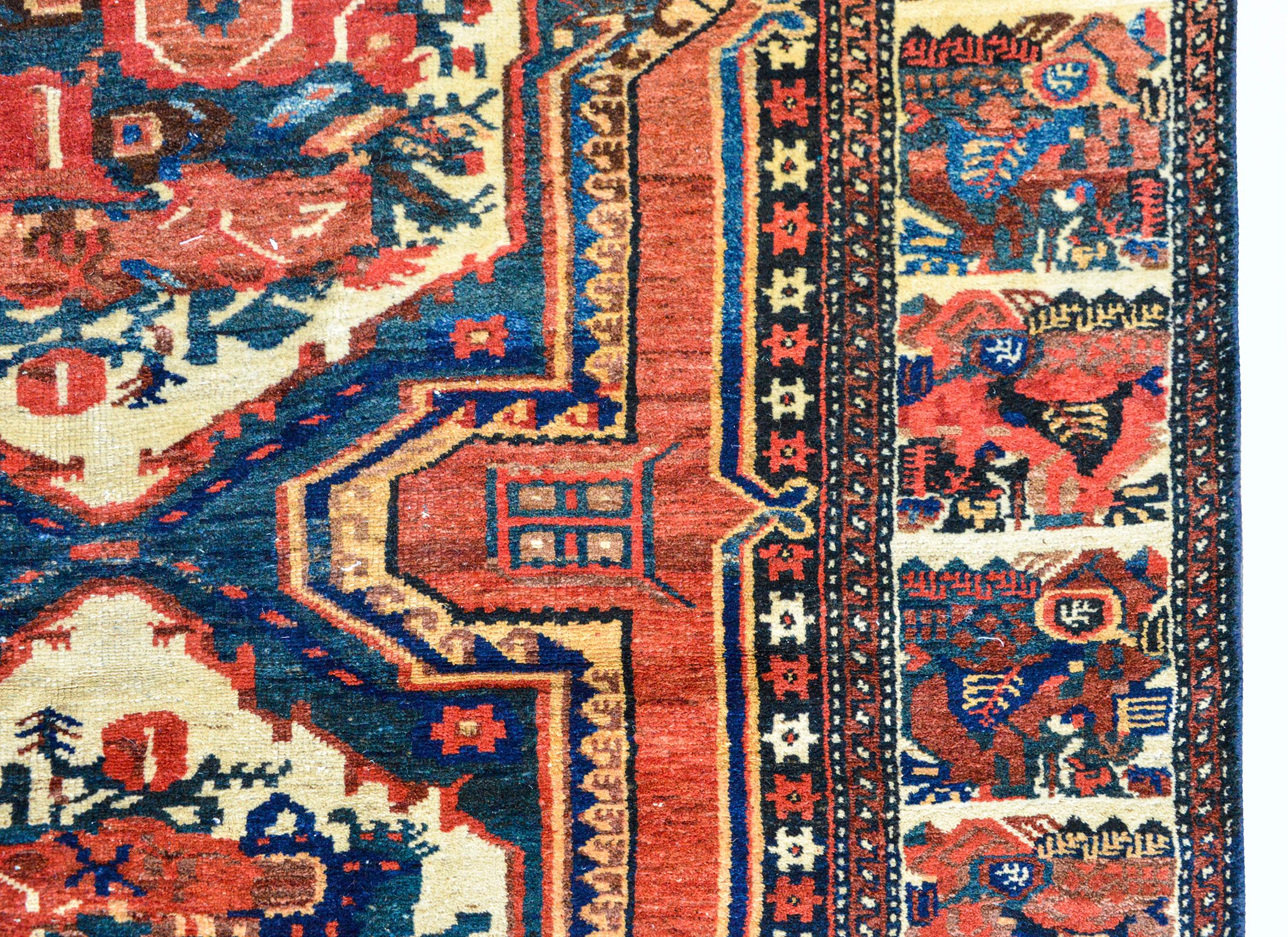 Wool Early 20th Century Bakhtiari Rug For Sale