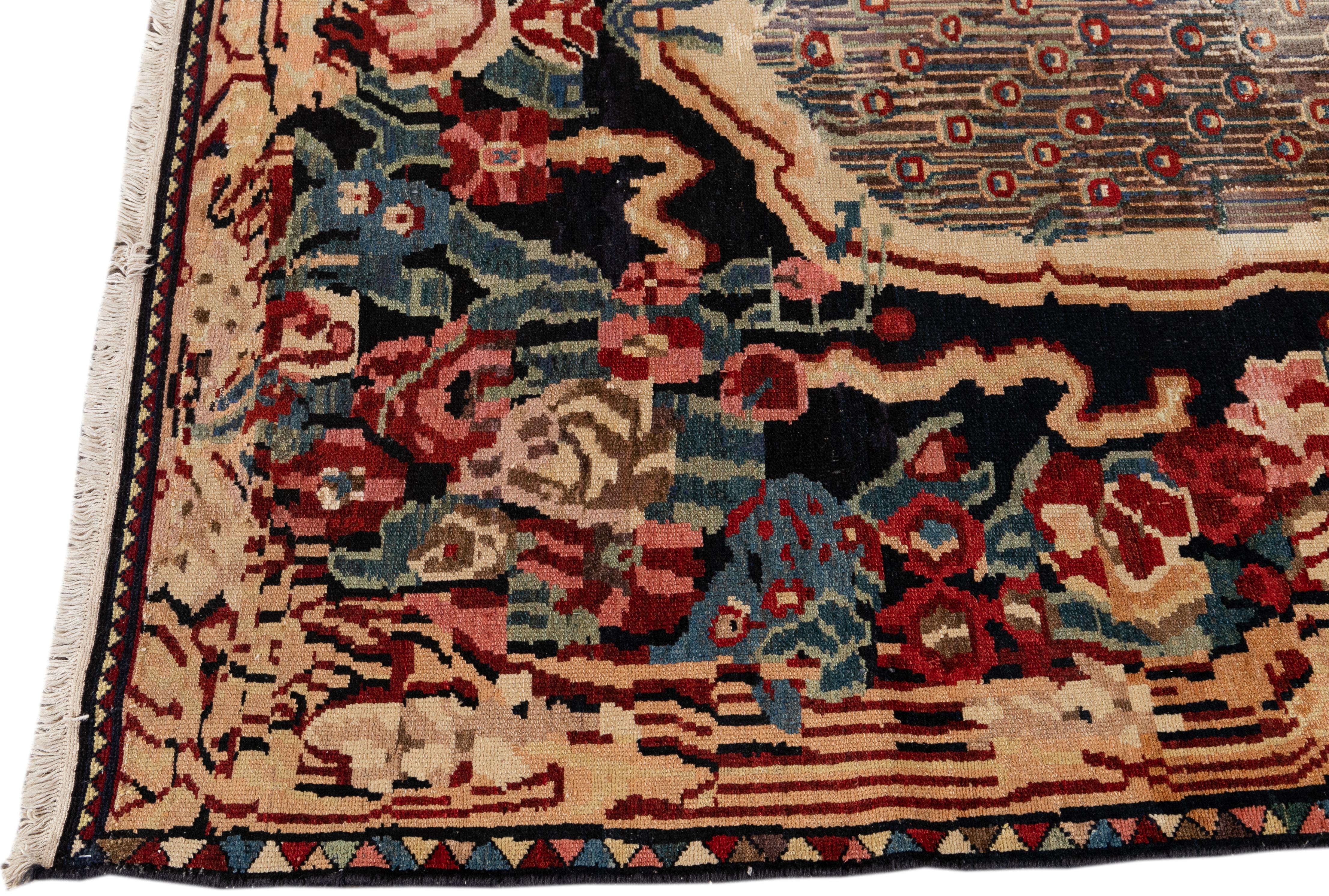 Mid-20th Century Early 20th Century Bakhtiari Scatter Rug For Sale