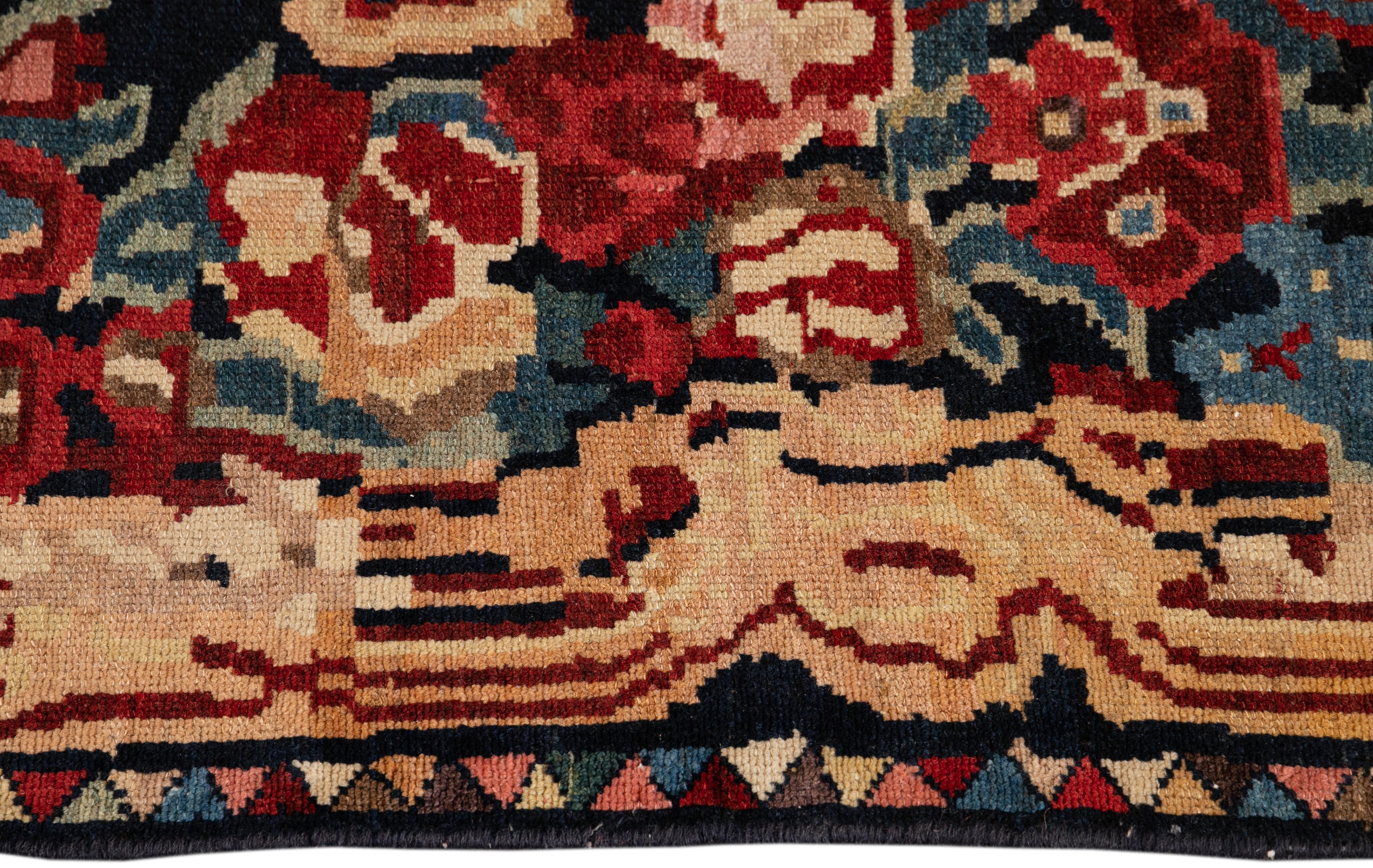 Wool Early 20th Century Bakhtiari Scatter Rug For Sale
