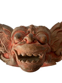 Early 20th Century Balinese Barong Wood Carved Ornament