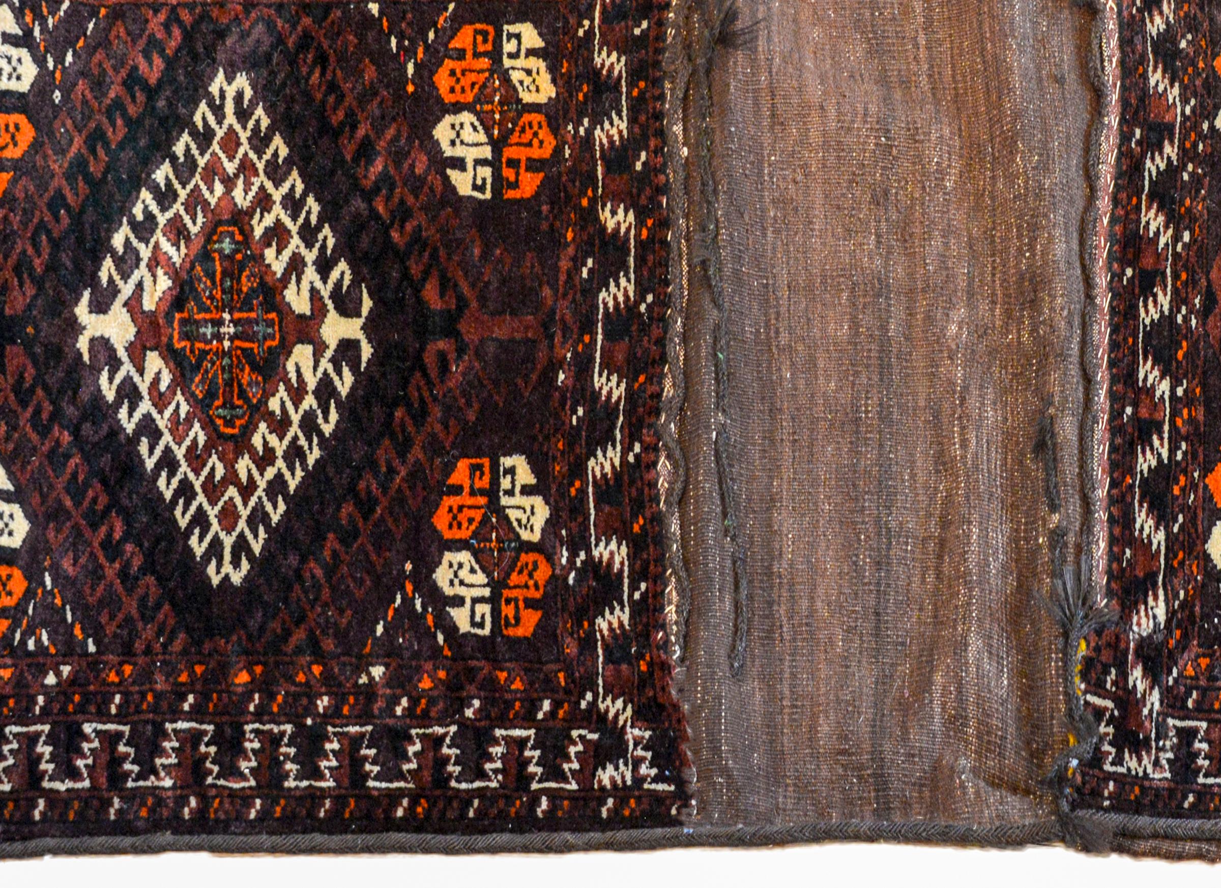 Persian Early 20th Century Baluch Saddle Bag Rug For Sale
