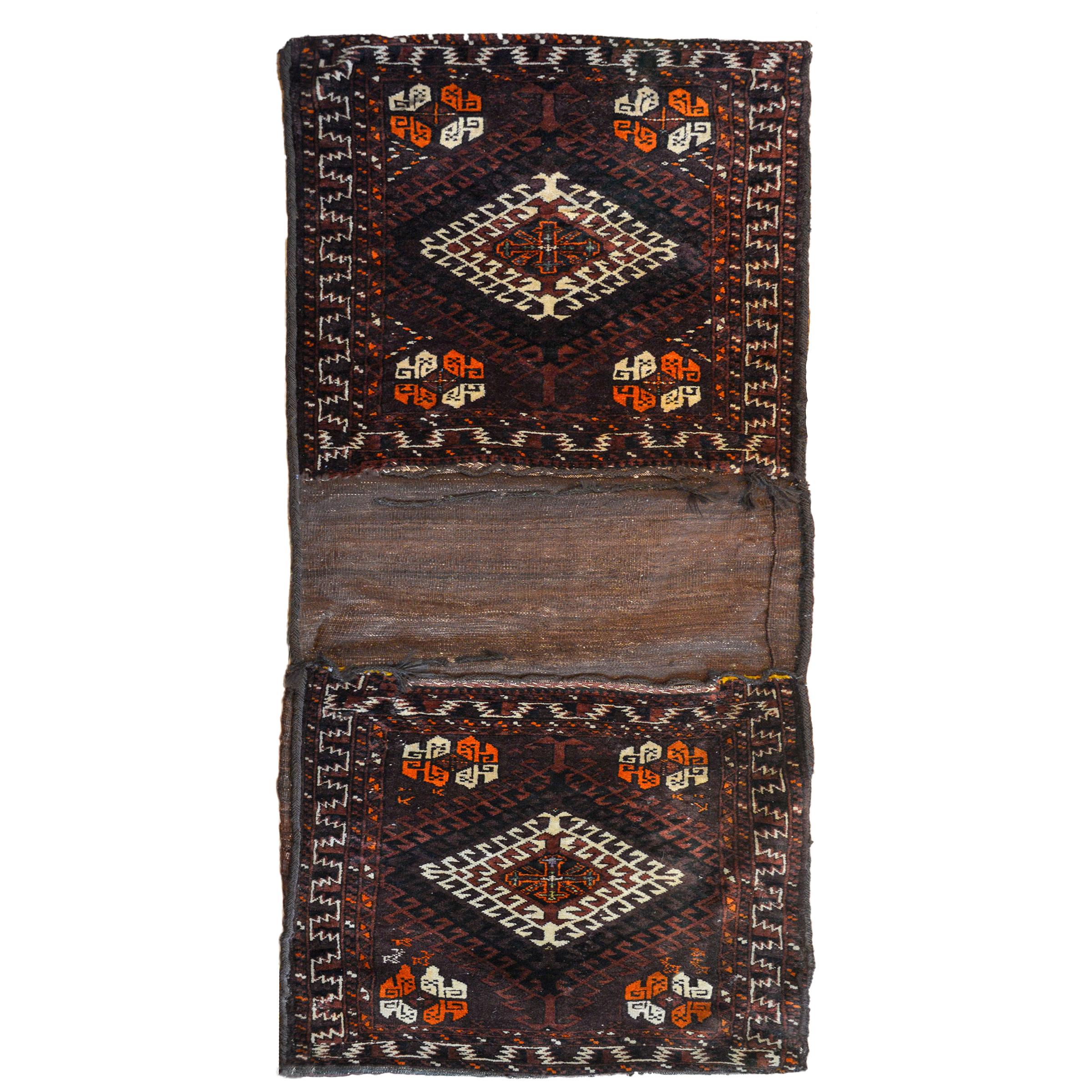 Early 20th Century Baluch Saddle Bag Rug For Sale