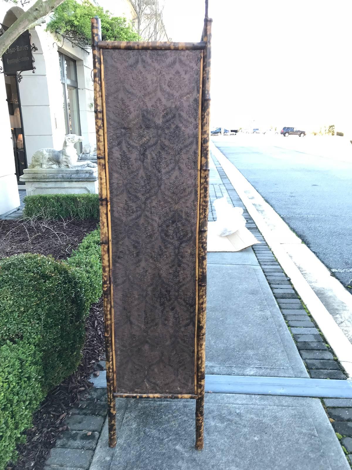 Early 20th Century Bamboo Display Cabinet, Glass Door, Five Shelves In Good Condition In Atlanta, GA