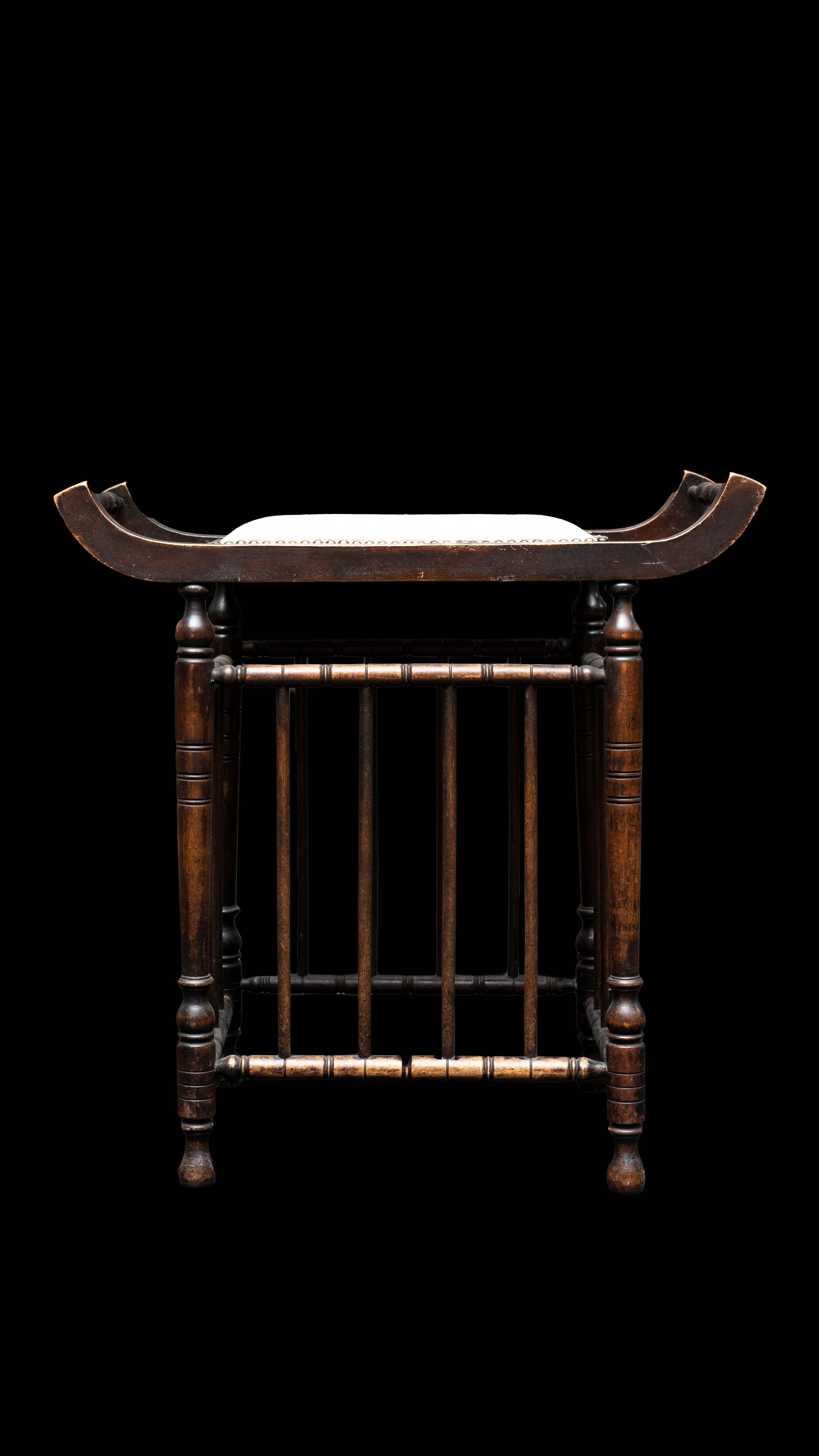 Early 20th century bamboo inspired stool:

Measures: 22.5