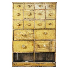 Antique Early 20th Century Bank of English Shop Drawers