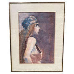 Début du 20e siècle Peinture à l'aquarelle de Barbara Alton Potter