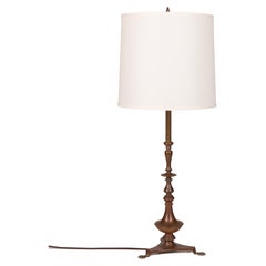Antique Early 20th Century Baroque Bronze Table Lamp with a Tripod Base, Circa 1900s
