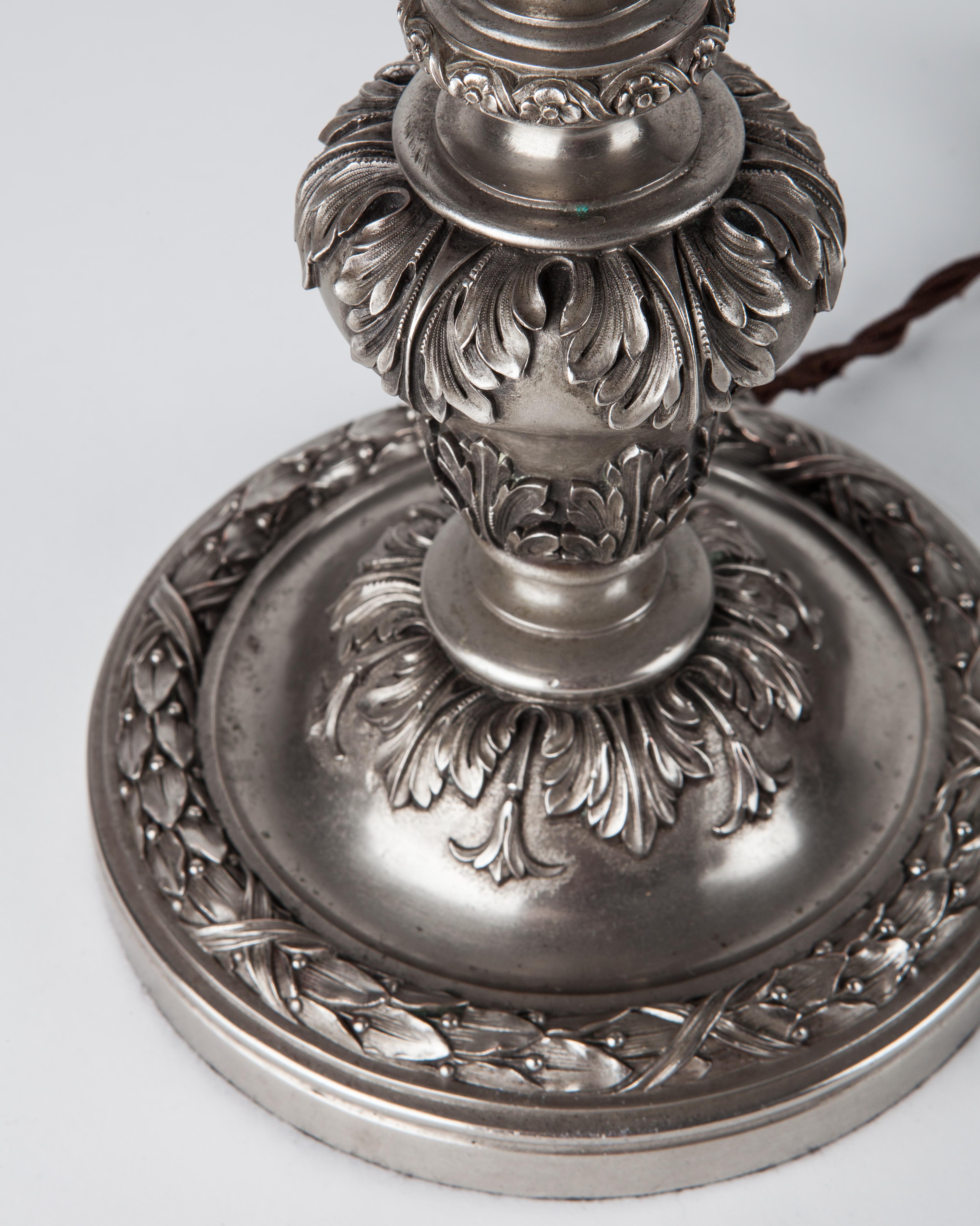 Calco Lampada da tavolo barocca in argento dei primi del Novecento di E. F. A. Caldwell, circa 1910 in vendita