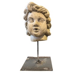 Early 20th Century Baroque Mixture of Stones Sicilian Head of an Angel