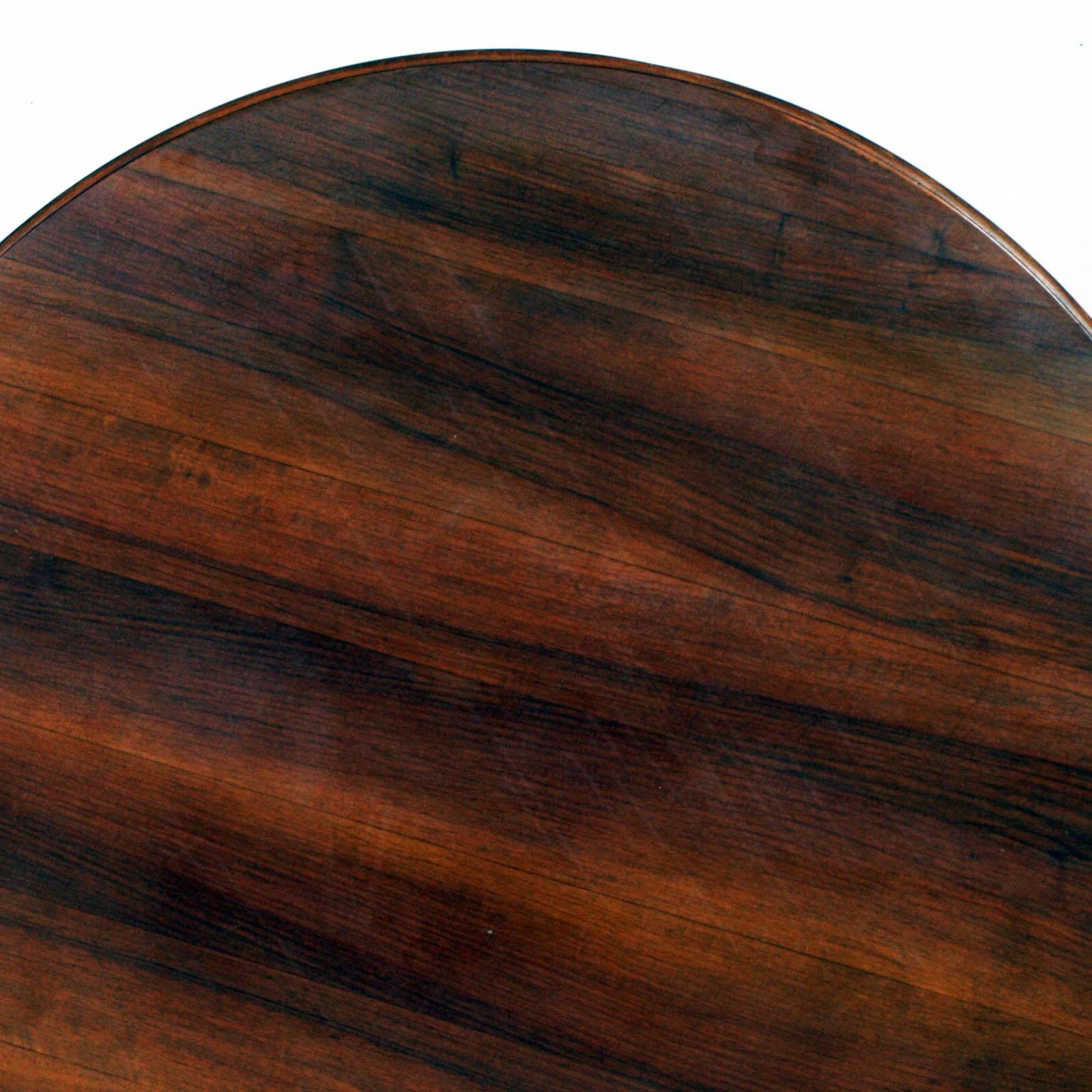 Italian Early 20th Century Baroque Round Table, Hand-Carved Walnut, Walnut Veneer Top For Sale