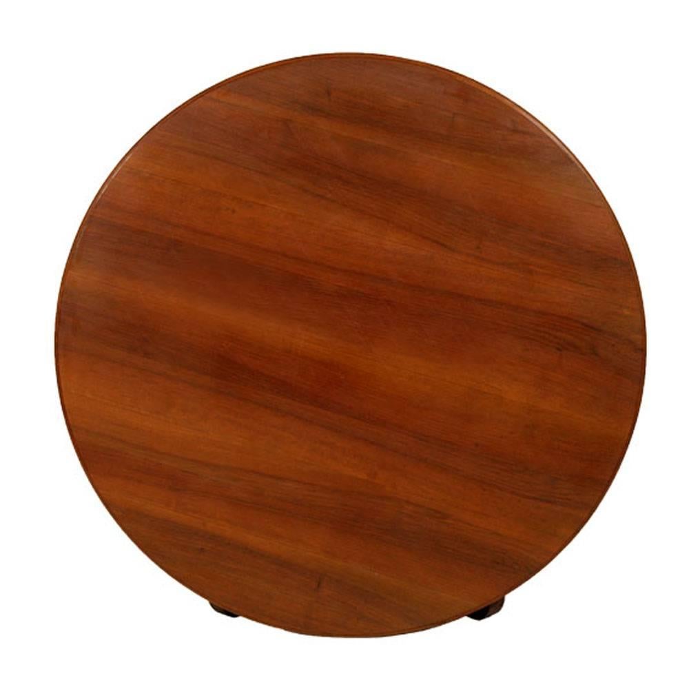 Baroque Revival Early 20th Century Baroque Round Table, Hand-Carved Walnut, Walnut Veneer Top For Sale
