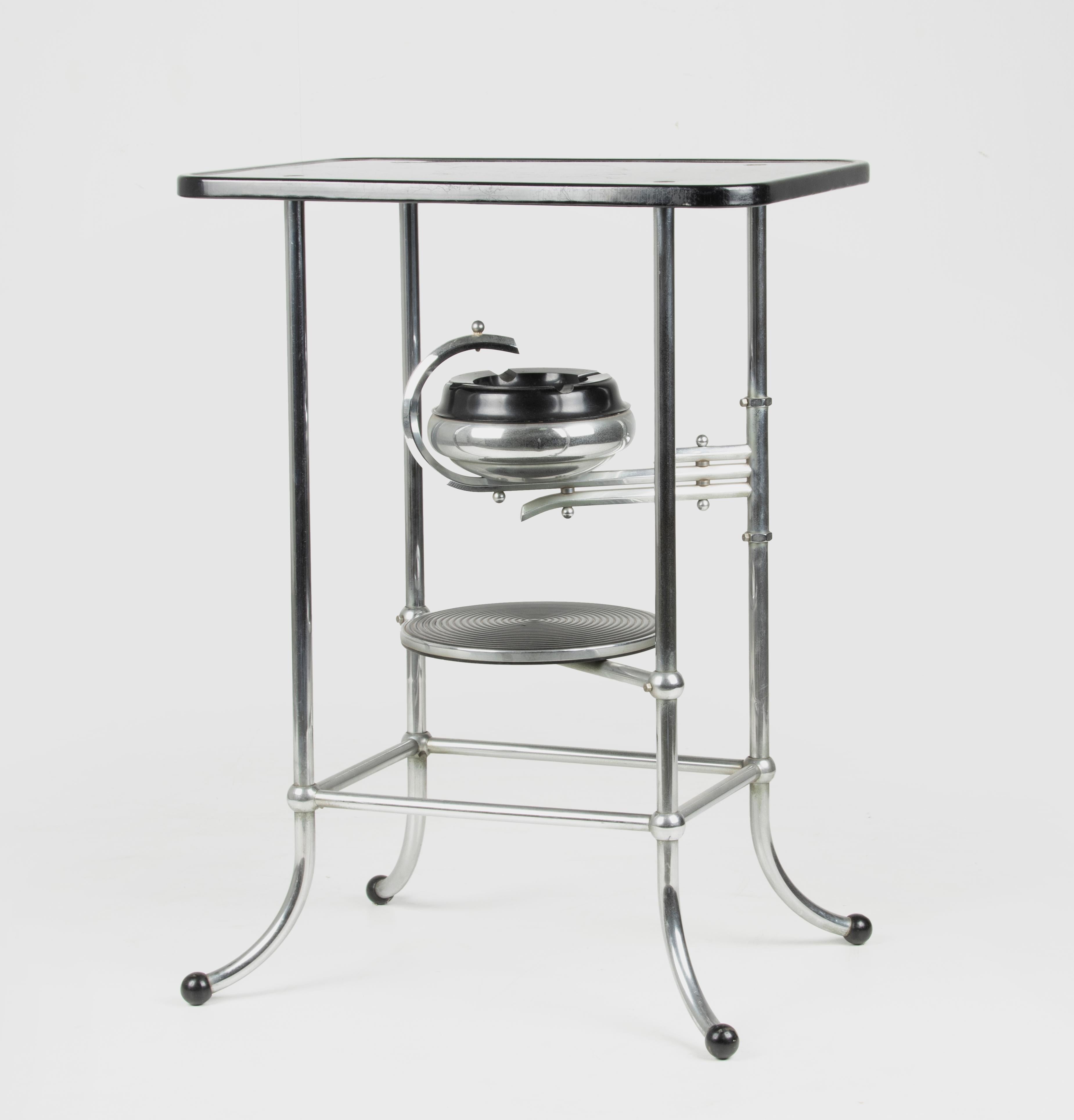 Early 20th Century Bauhaus Chrome Bakelite Side Table with Ashtray, Demeyere 9