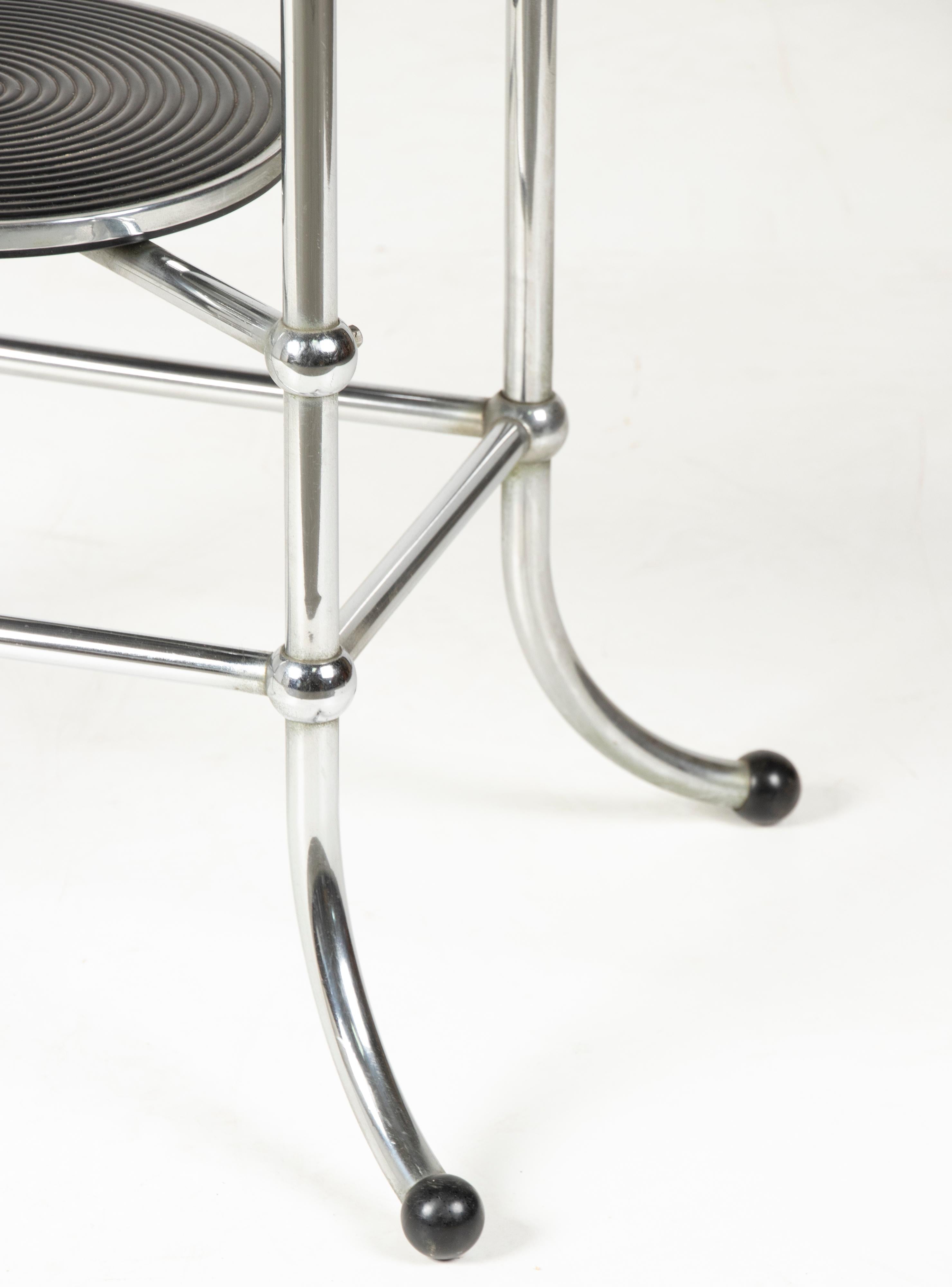 Early 20th Century Bauhaus Chrome Bakelite Side Table with Ashtray, Demeyere 12