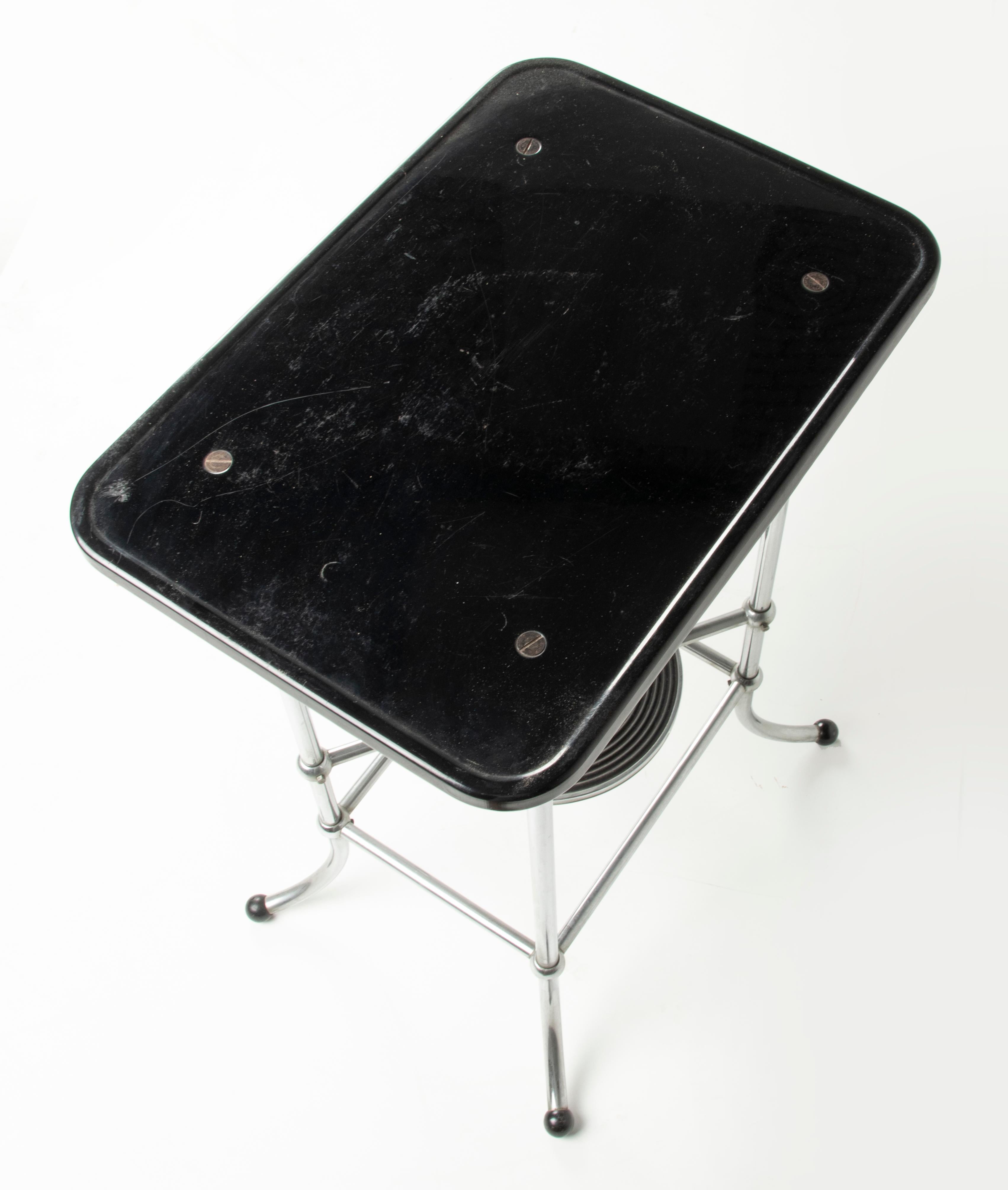 Early 20th Century Bauhaus Chrome Bakelite Side Table with Ashtray, Demeyere 14