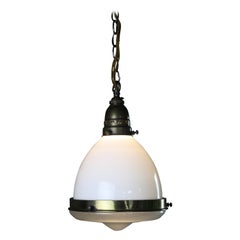 Early 20th Century Bauhaus Opaline and Frosted Glass Pendant Light