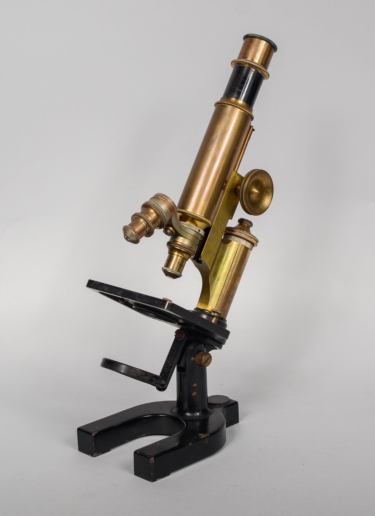 American Early 20th Century Bausch and Lomb Brass Microscope