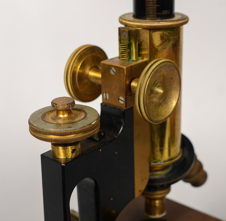 Early 20th Century Bausch and Lomb Jug Handle Microscope For Sale at