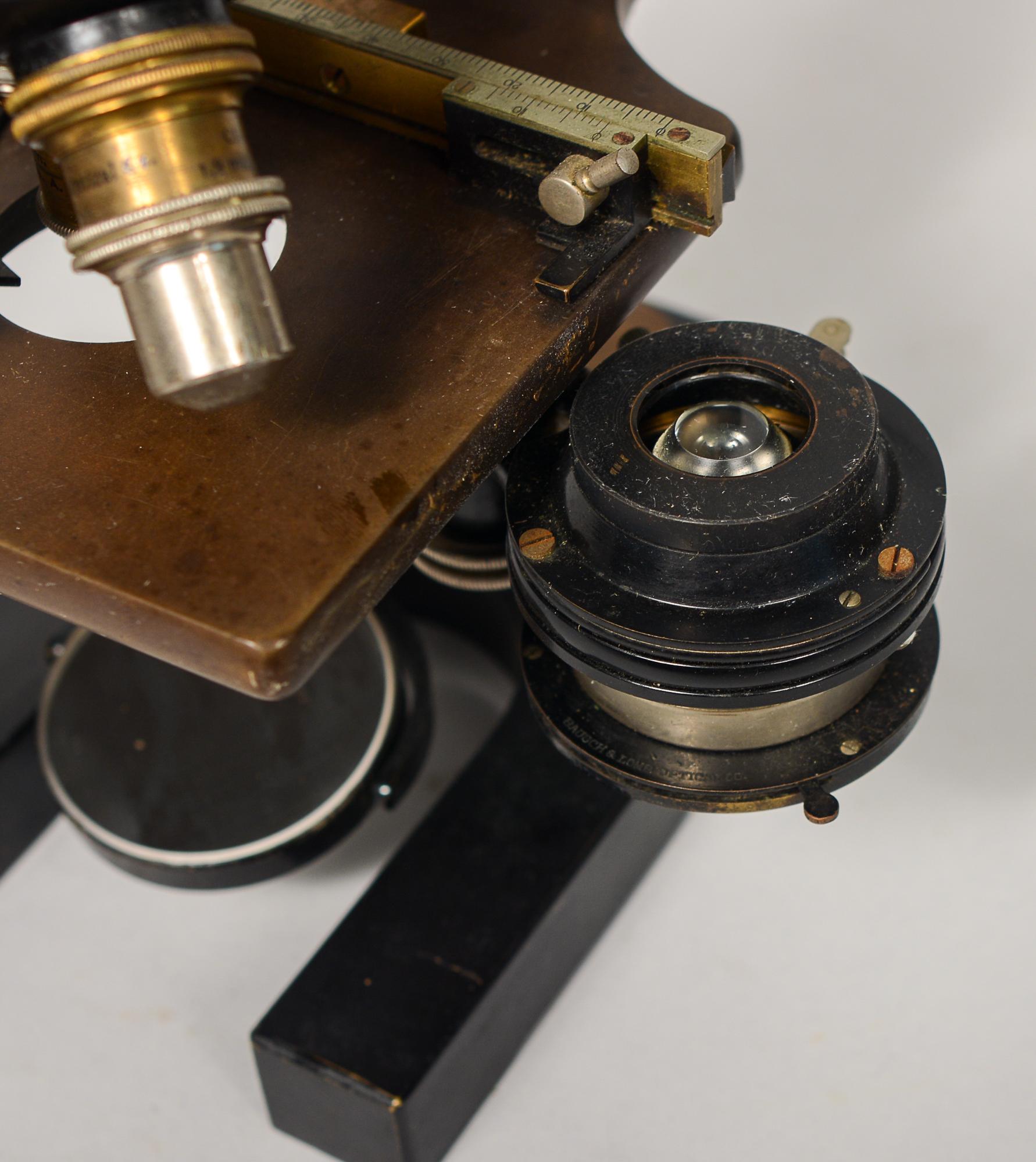 Early 20th Century Bausch and Lomb Jug Handle Microscope 6