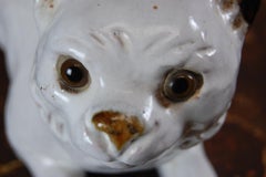 Early 20th Century Bavent Faience Roof Tile Cat