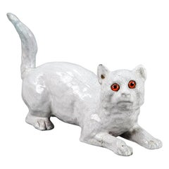 Early 20th Century Bavent Tin Glaze Roof Cat