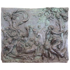 Early 20th Century Beautiful Neoclassical Bas-Relief Sculpture in Bronze