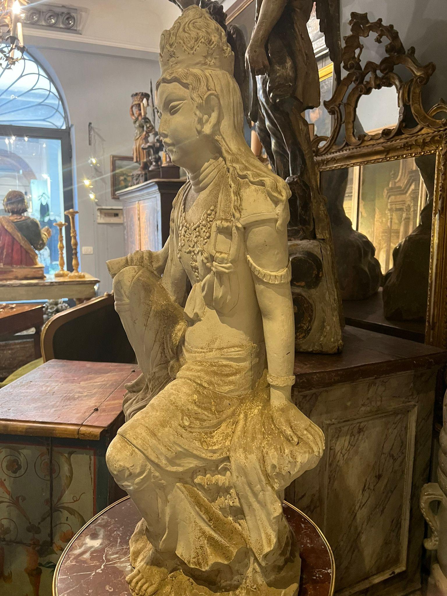 Early 20th Century Beautiful white terracotta sculpture  For Sale 6
