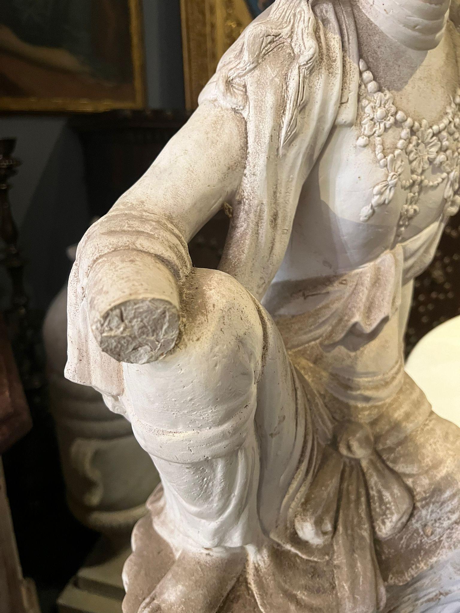 Early 20th Century Beautiful white terracotta sculpture  In Good Condition For Sale In Firenze, IT