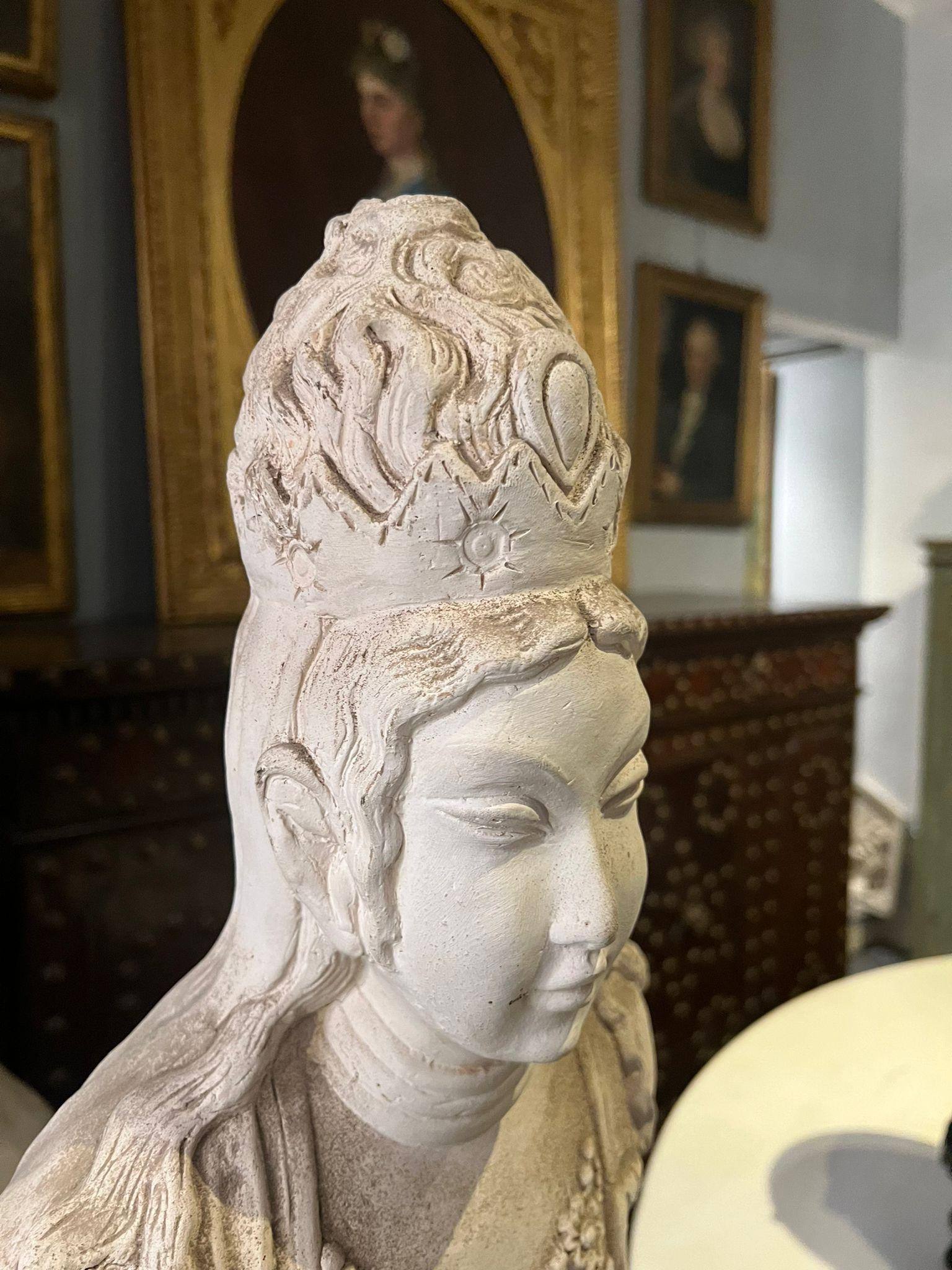Terracotta Early 20th Century Beautiful white terracotta sculpture  For Sale