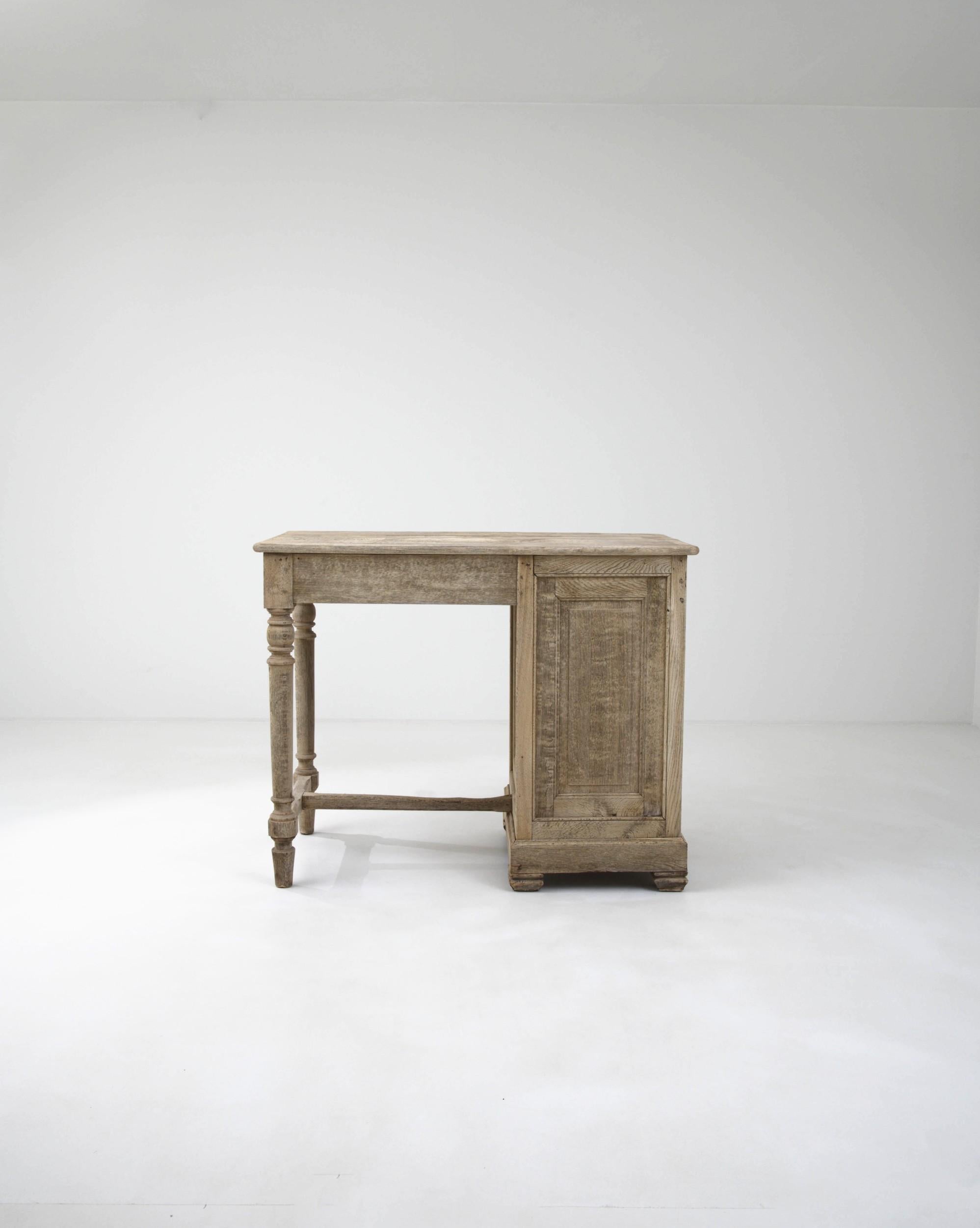 Early 20th Century Belgian Bleached Oak Desk For Sale 9