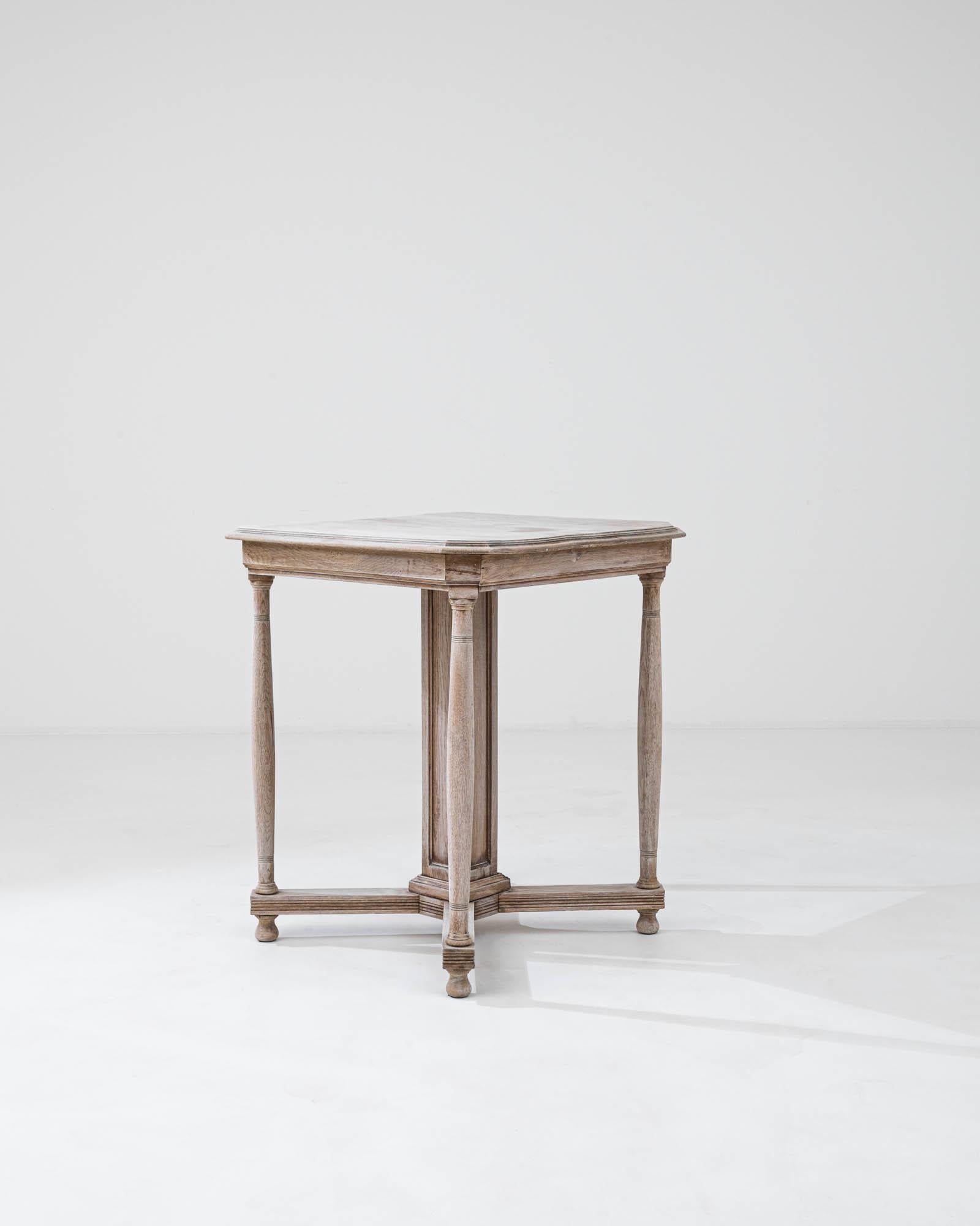 Early 20th Century Belgian Bleached Oak Side Table 4