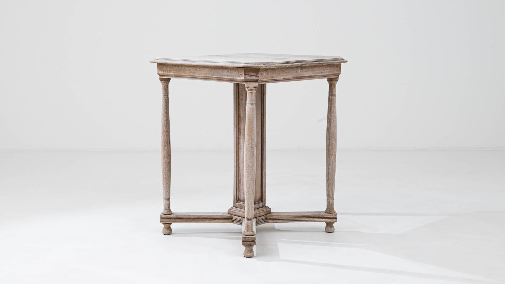 Early 20th Century Belgian Bleached Oak Side Table 5