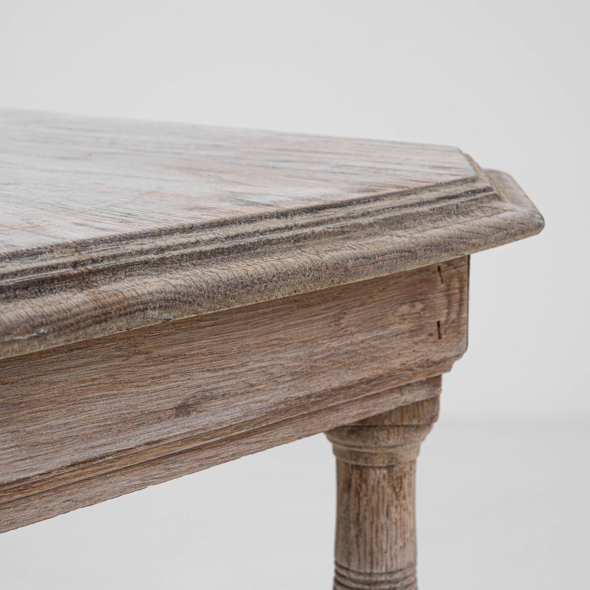 Early 20th Century Belgian Bleached Oak Side Table 6