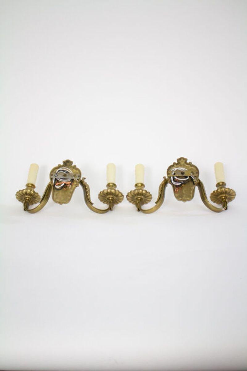 Early 20th Century Belgian Bronze Sconces, a Pair For Sale 1