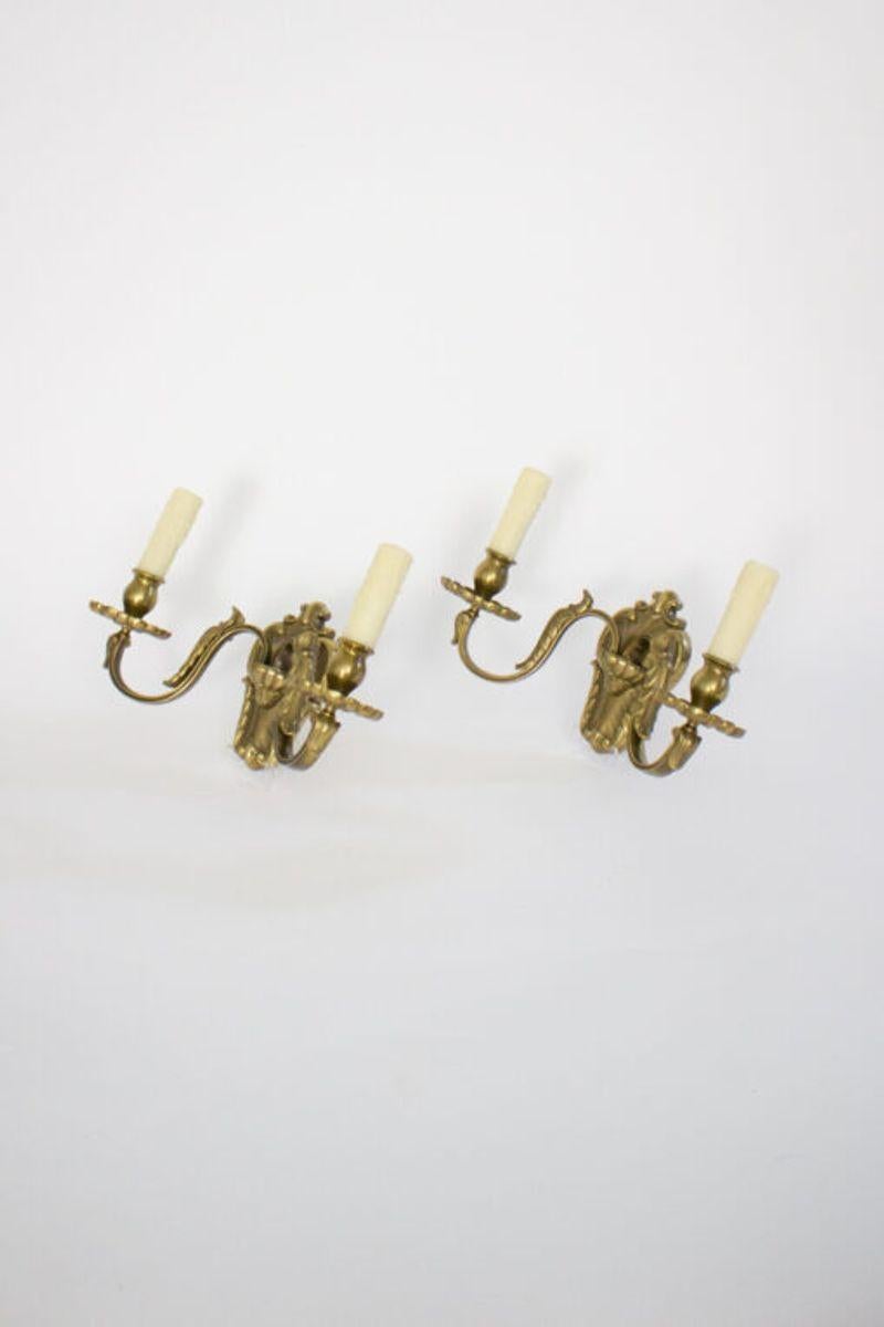 Early 20th Century Belgian Bronze Sconces, a Pair For Sale 3