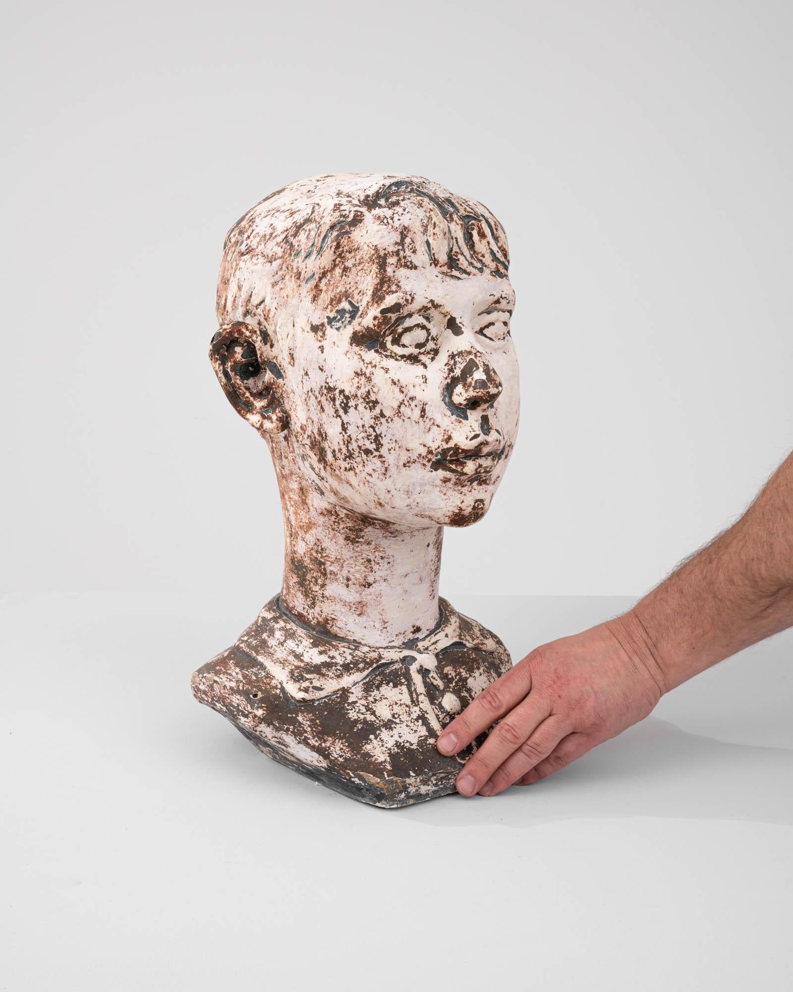 Early 20th Century Belgian Plaster Bust For Sale 1
