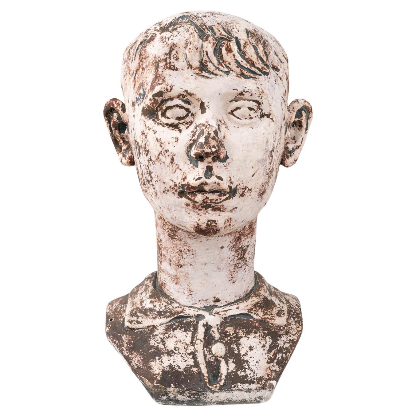 Early 20th Century Belgian Plaster Bust For Sale