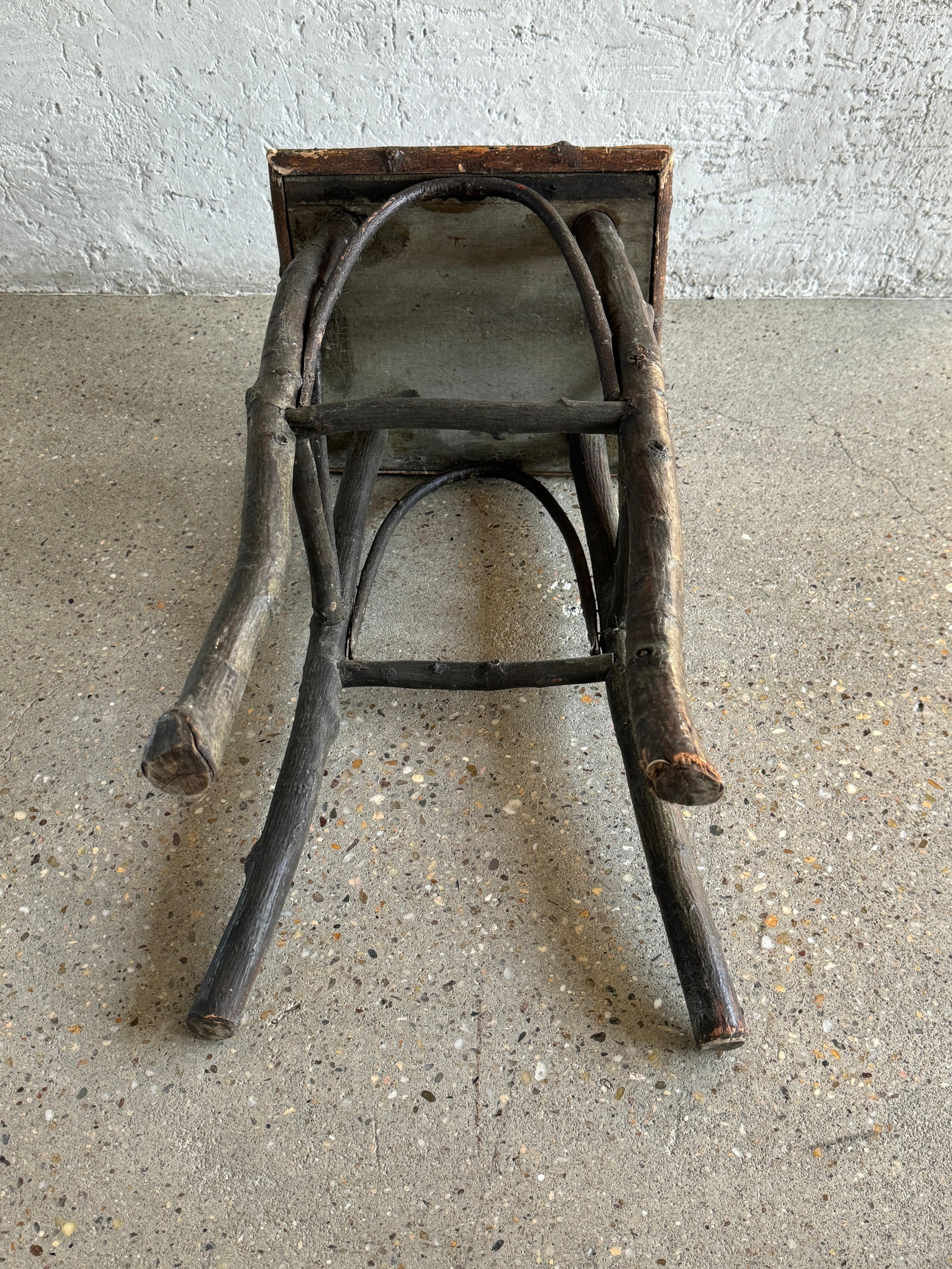 Early 20th Century Bent Wood/Handy Work Side Table Montana  In Good Condition For Sale In Chicago, IL