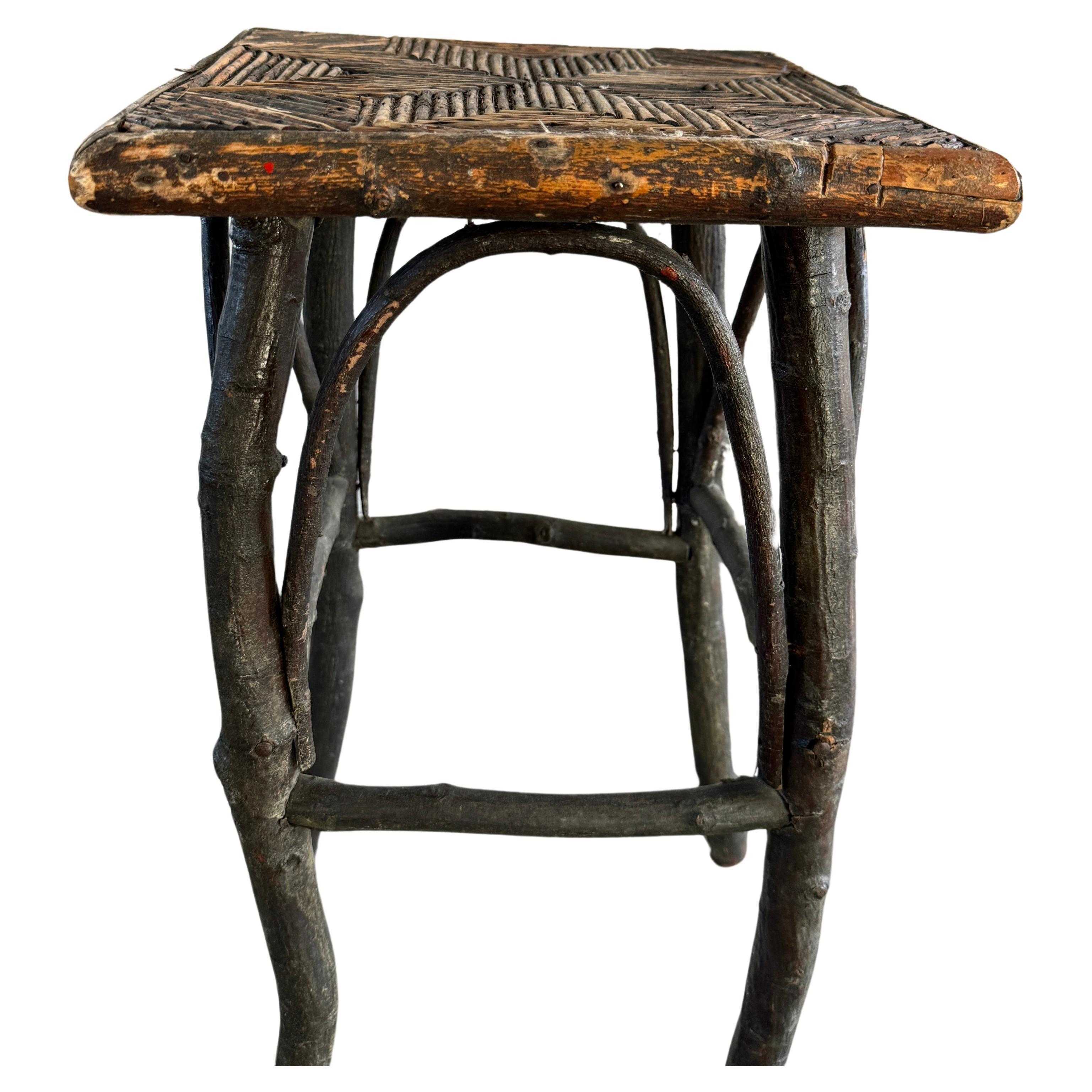 Early 20th Century Bent Wood/Handy Work Side Table Montana  For Sale
