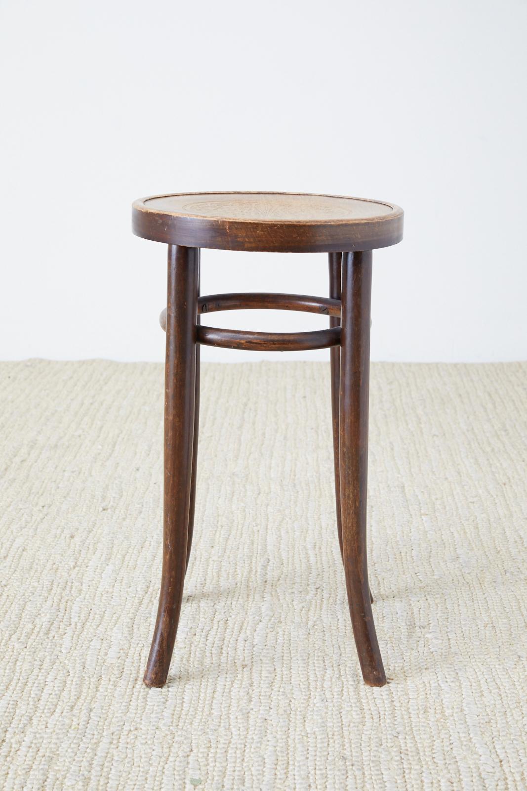 Austrian Early 20th Century Bentwood Stool Attributed to Thonet