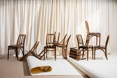 Early 20th Century Bentwood Thonet Dining Chairs, Set of 8, Upholstered in Dedar