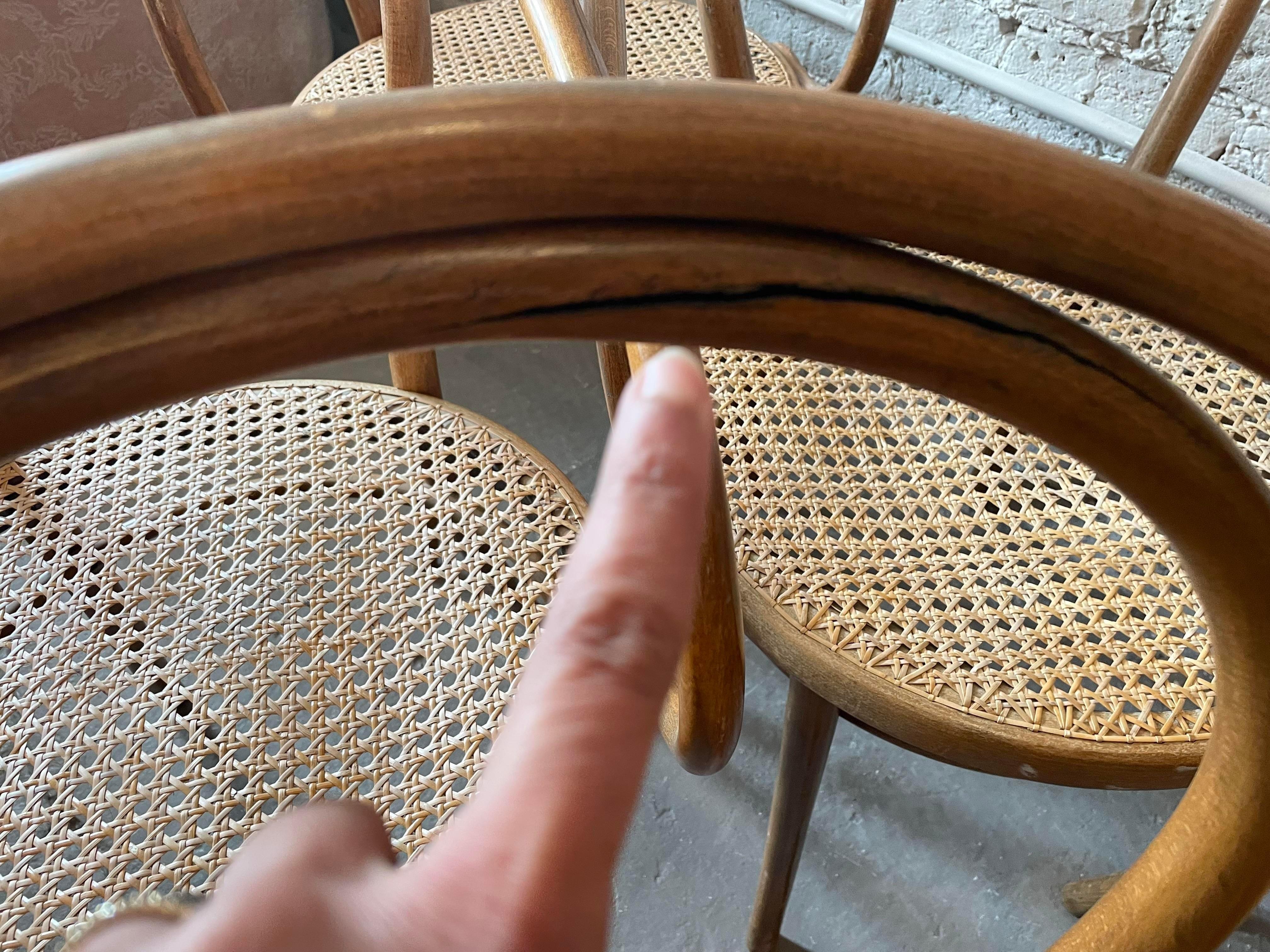 Early 20th Century Bentwood Thonet Style Cane Dining Chairs, Set of 6 6