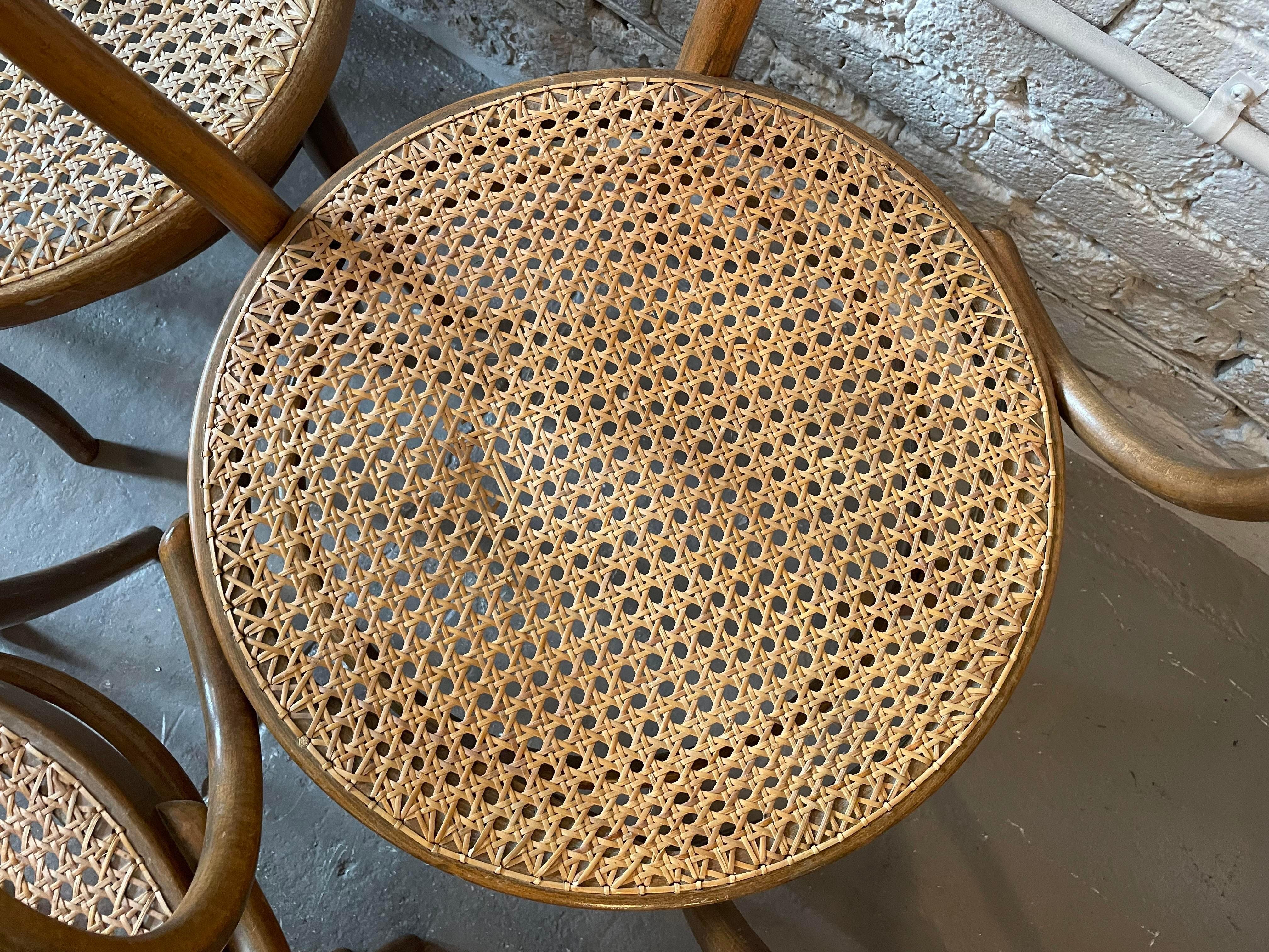 Early 20th Century Bentwood Thonet Style Cane Dining Chairs, Set of 6 4