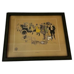 Early 20th century Berliet Original Advertising Illustration Paris, 1907s