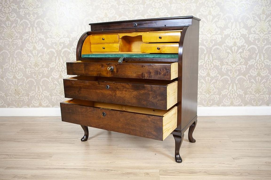 20th Century Early 20th-Century Biedermeier Brown Oak Secretary Desk For Sale